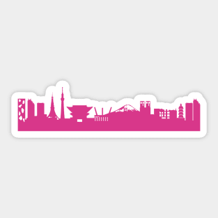 Tokyo skyline pink Sticker